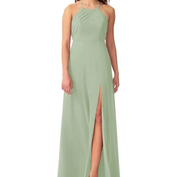 azazie dusty sage bridesmaid dresses Azazie Aziza Dusty Sage Chiffon Bridesmaid Dresses